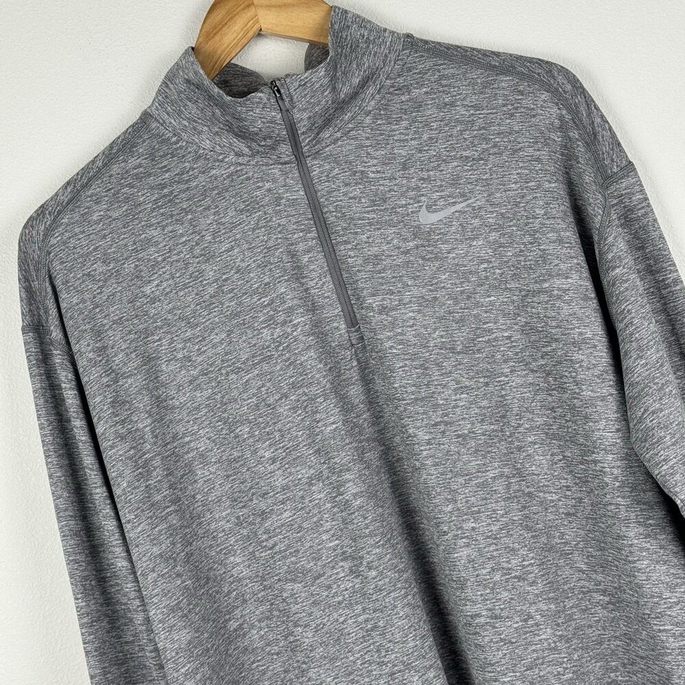 Nike Dri-FIT Running Quarter Zip Athletic Top Grey Size XL AA4631-036 Pullover